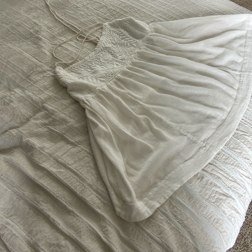 White Embroidered Dress/shirt/cover up